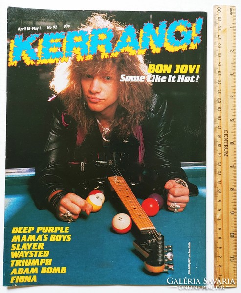 Kerrang magazine 85/4/18 bon jovi fiona deep purple mama's boys slayer waysted triumph anthrax kealy