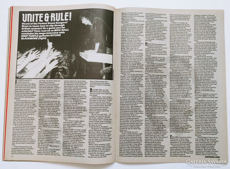 Kerrang magazin 85/6/27 Phenomena Malmsteen Blackmore ACDC Heavy Pettin Kim Mitchell Lee Aaron