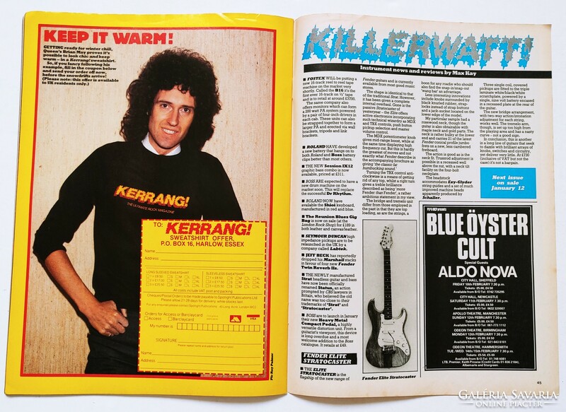 Kerrang magazin 83/12/29 HSAS Ron Wood Judas Priest Slade Jethro Tull Y&T Clive Burr Alice Cooper