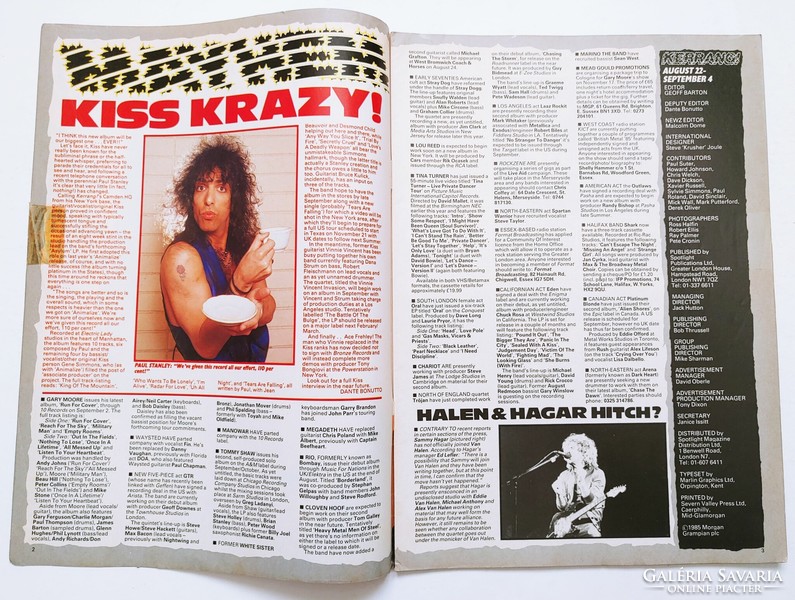 Kerrang magazine 85/8/22 rogue warriors dio y&t savage cherry bombz debbie bonham kiss russ ballard j