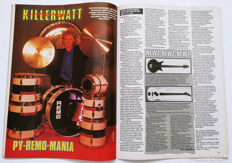 Kerrang magazin 86/6/26 Marillion Genesis Def Leppard Gary Moore Kelly Johnson Magnum Fate Loudness