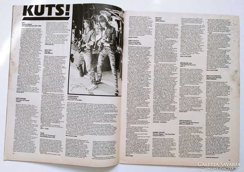 Kerrang magazin 82/10/21 Baron Rojo Lee Aron Genesis Rush Cougar Sykes Aerosmith Neil Young Hawkwind