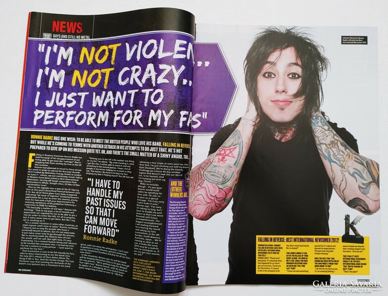 Kerrang magazine 12/6/9 metallica paramore ray toro guns roses ozzy falling reverse slayer judas