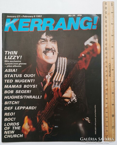 Kerrang magazine 83/1/27 thin lizzy asia status quo ted nugent reo speedwagon kiss def leppard