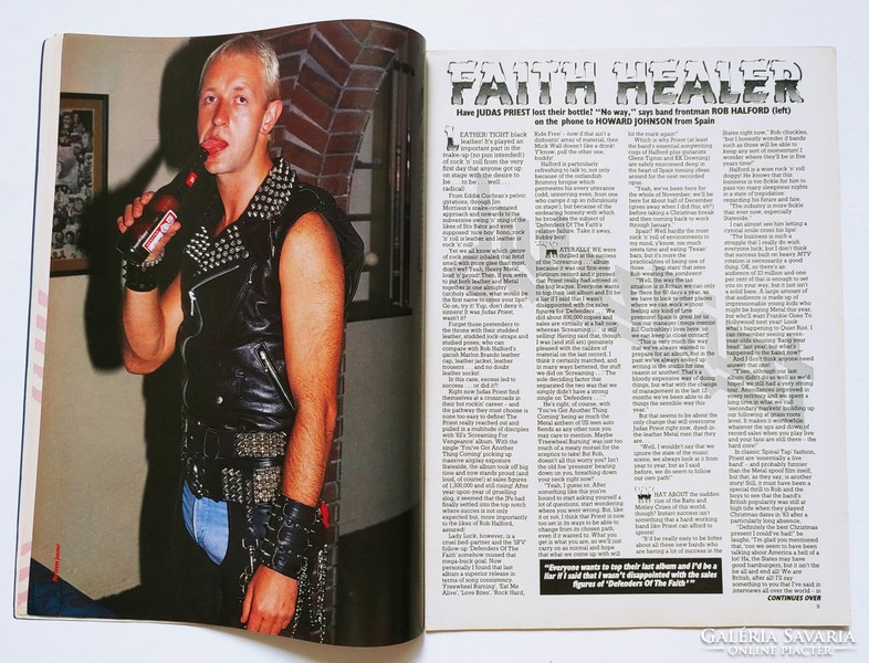 Kerrang magazine 85/1/10 judas priest ratt cockney rejects scandal iron maiden firm ufo reo doro