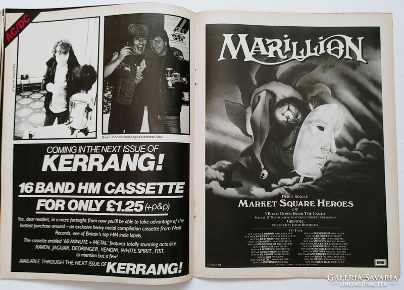 Kerrang magazin 82/11/4 Marillion AC/DC Pat Benatar Asia Wishbone Kim Carnes Wrathchild Coney Hatch