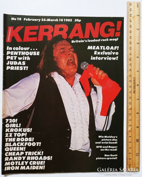 Kerrang magazine 82/2/25 meat loaf crocus iron maiden hagar mötley crüe blackfoot queen acdc zz top