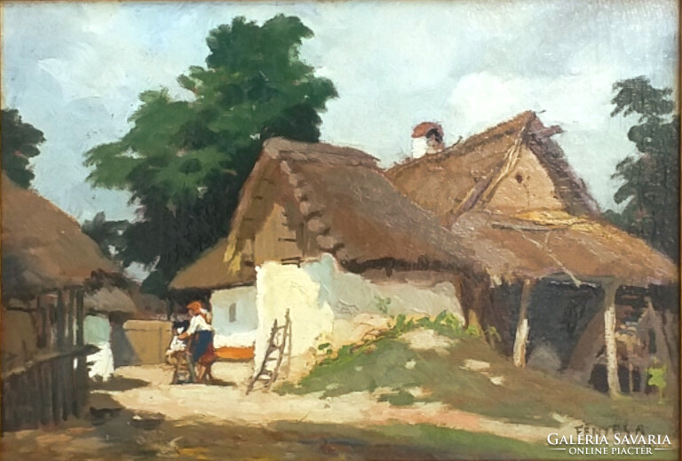 Adolf Fényes (1867 - 1945): woman working in the yard