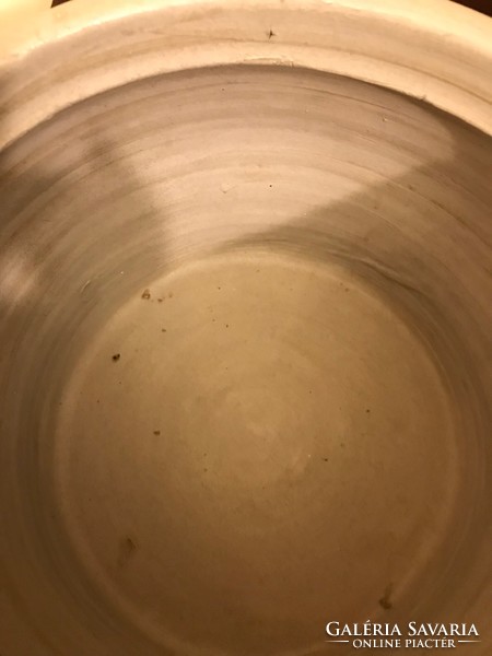 Painted porcelain bowl, without markings. In undamaged condition. Gray background with dark blue patterns.