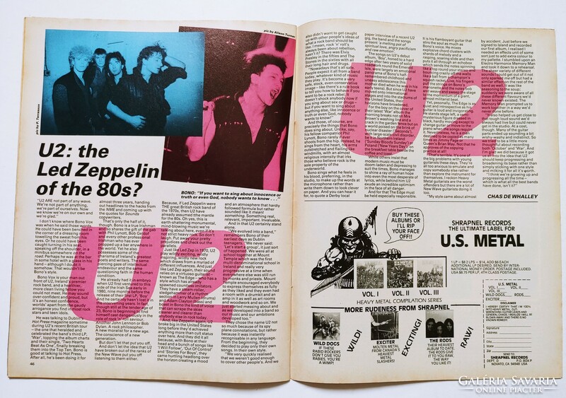 Kerrang magazin 83/5/5 Kiss Sabbath Magnum Lita Ford Blackfoot U2 Bonnie Tyler Uli Roth Wildlife