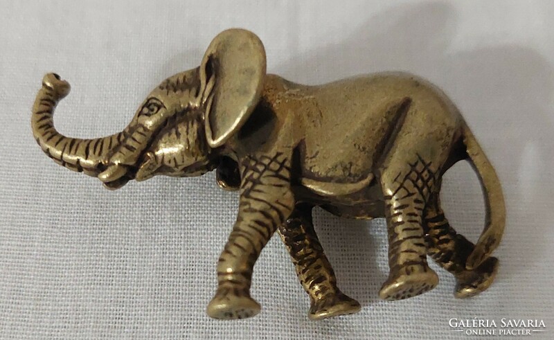 Miniature solid brass elephant figurine