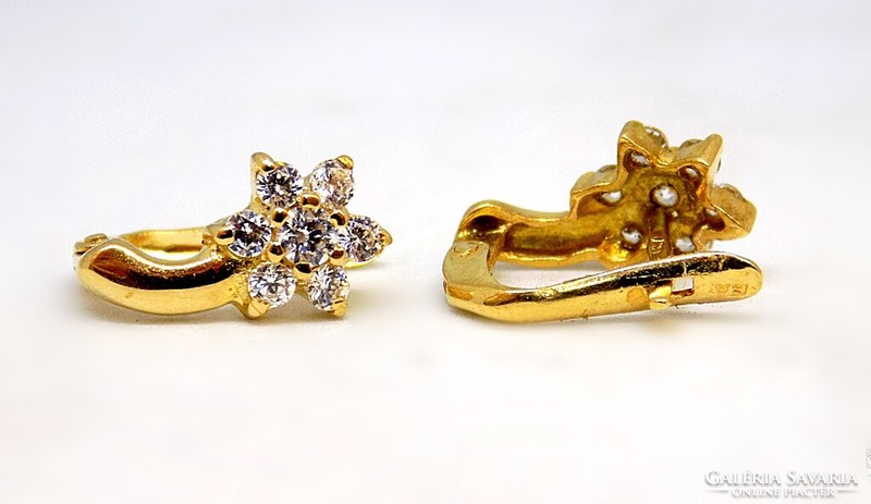 Floral gold earrings (zal-au115732)