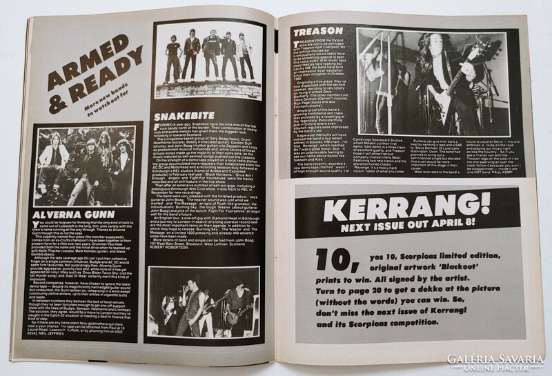 Kerrang magazine 82/3/25 scorpions iron maiden uriah foreigner styx motorhead rose tattoo mötley anvi