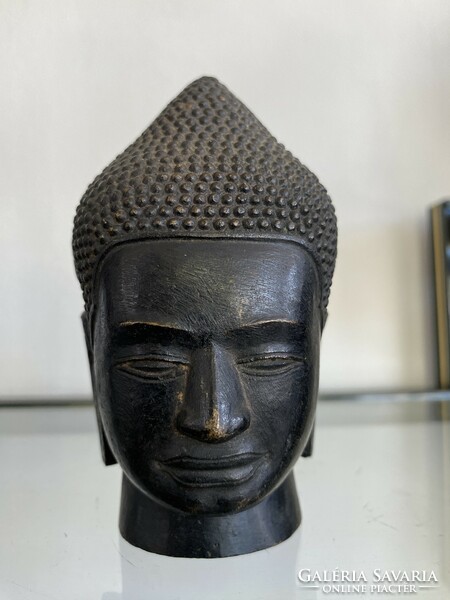 19th century Thai bronze Buddha head