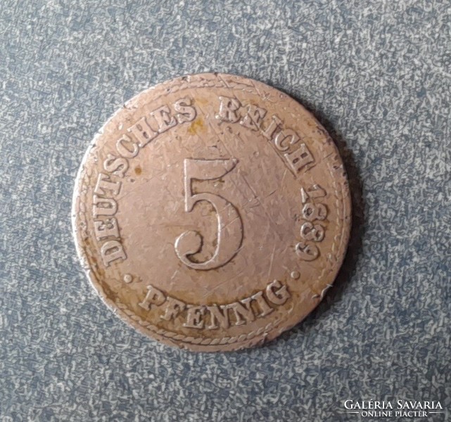 5 pfennig 1889 A