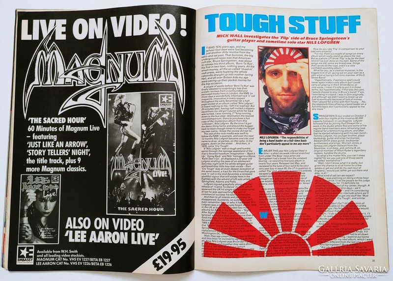 Kerrang magazin 85/12/12 Stryper Godz Mr Mister Starship Lofgren Jon Anderson Molly Hatchet Ozzy Pat