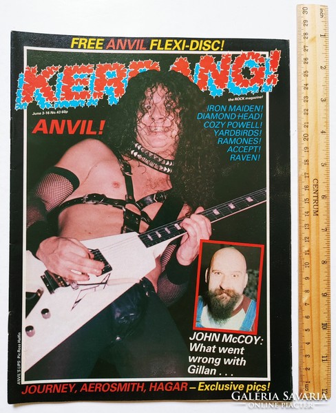 Kerrang magazin 83/6/3 Anvil Ramones Journey Hagar Accept Yarbirds Iron Maiden Bryan Adams Raven