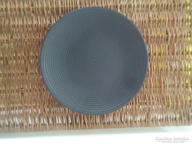 Portuguese ceramic plate, offering - deep ash color