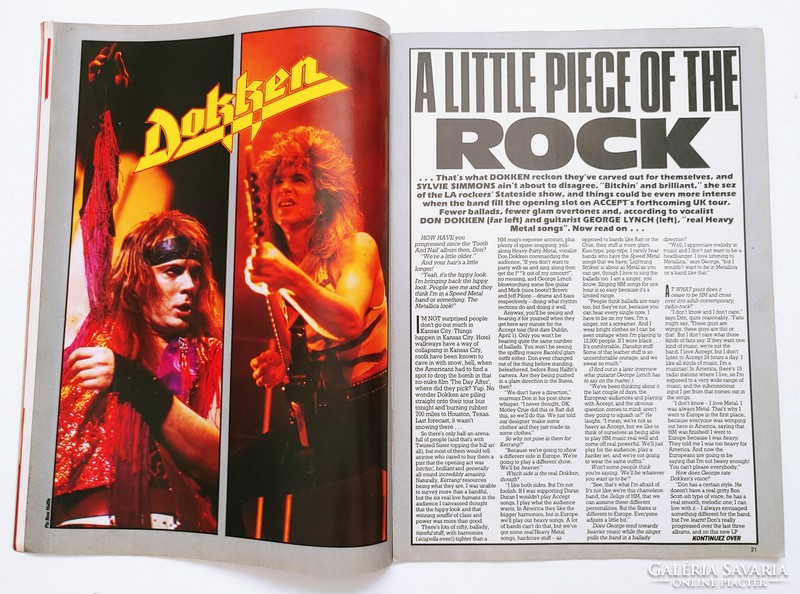 Kerrang magazin 86/3/20 Rolling Stones Dokken ACDC King Diamond Vicki Seeger FM Cheap Trick Zeno Ber
