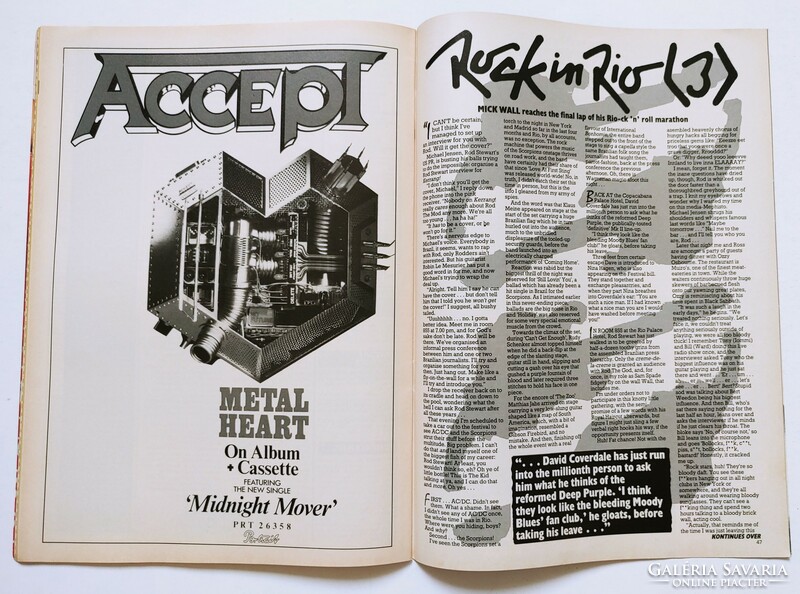 Kerrang magazin 85/3/21 Def Leppard Giuffria Uriah Heep Magnum Tzuke Mötley Crüe Lee Aaron Tobruk Ta