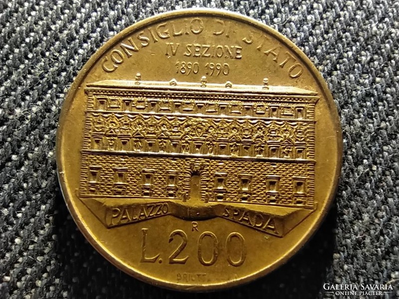 Italy 100 years of the State Council 200 lira 1990 r (id27469)