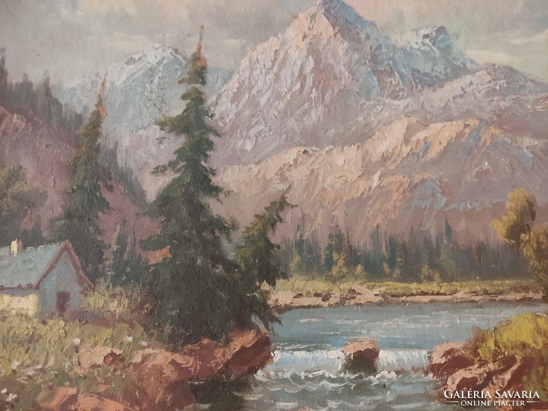 Jan grotkovsky (1902-1961): Tatras, 29x40 cm landscape stream