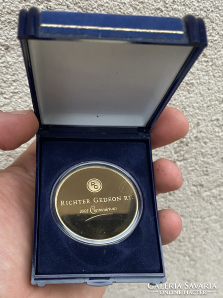 Gedeon Richter rt. 2001 Centenary gilded pp aunc commemorative medal
