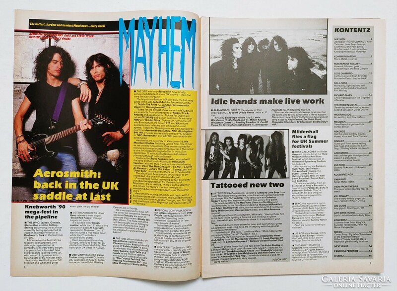 Kerrang magazin 89/7/1 Mr Big Aerosmith Masters Reality Legs Diamond Del-Lords Rich Marx Kings X