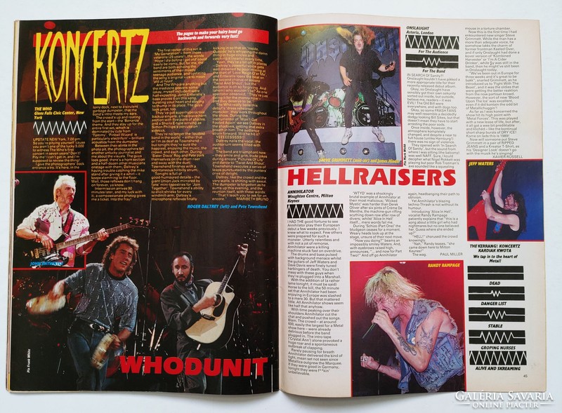 Kerrang magazin 89/7/22 Testament Lisa Dominique Phantom Blue Mike Monroe Angel Witch Night Ranger