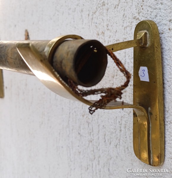 Secession, art deco curtain cornice holder towel holder pair made of copper. Hand towel, toilet paper.