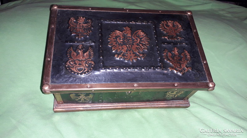 Antique Austrian Monarchy Coat of Arms copper-plated gift box - 12x24x14 cm according to pictures