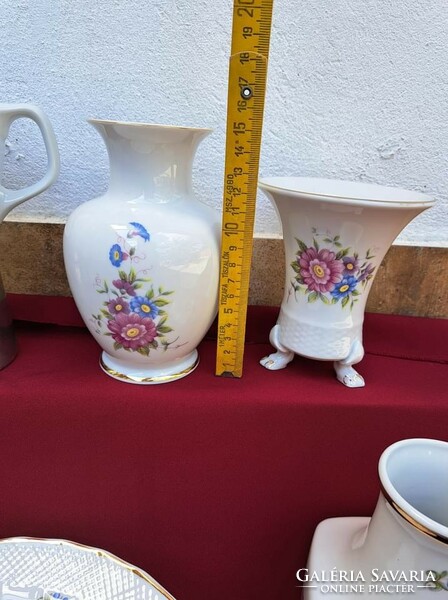 Hollóházi dawn pattern porcelains porcelain coffee maker cake plate cake holder vase peasant village