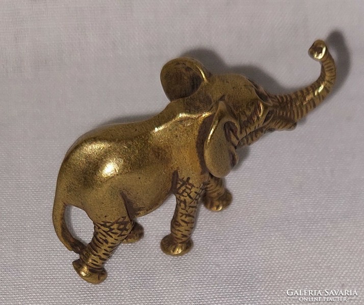 Miniature solid brass elephant figurine