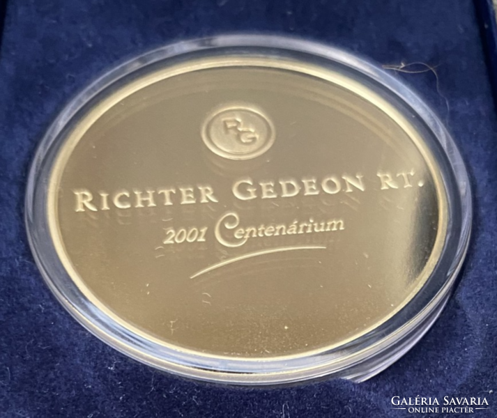 Gedeon Richter rt. 2001 Centenary gilded pp aunc commemorative medal