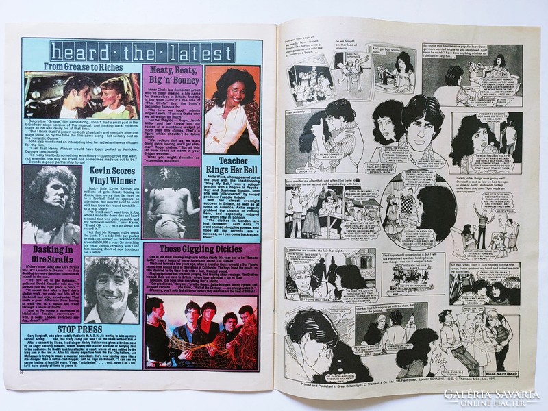 Blue Jeans magazin 79/9/15 Kate Bush poszter Leo Sayer Dickies Anita Ward Dire Straits