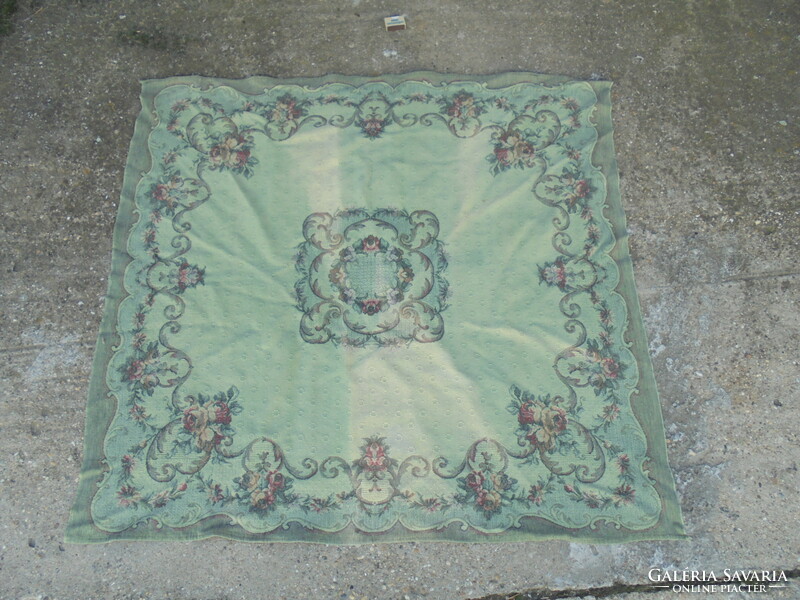 Twenty pieces of old woven large tablecloth / for bed, table, carpet / from legacies - together