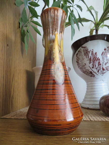 Glazed numbered ceramic vase