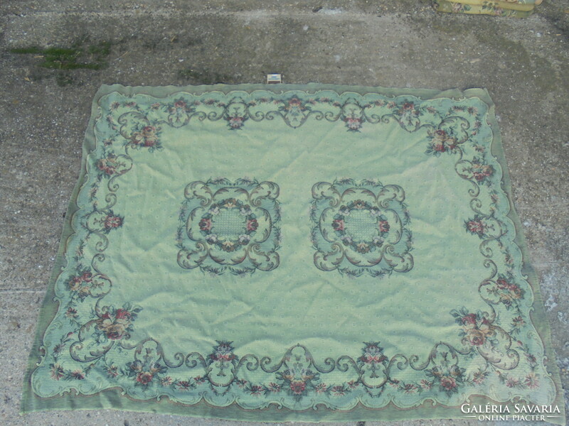Twenty pieces of old woven large tablecloth / for bed, table, carpet / from legacies - together