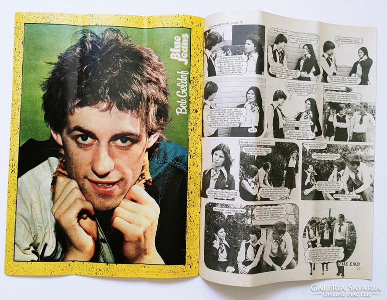 Blue Jeans magazin 80/1/5 Jimmy Pursey Bob Geldof poszterek Madness Sponooch Racey Cassidy
