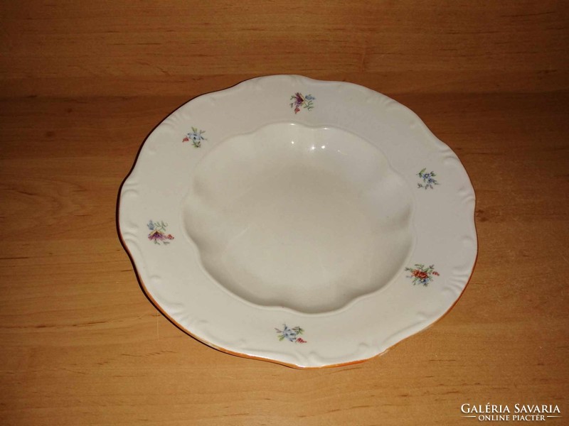 Zsolnay porcelain deep plate with flower pattern - 24 cm (2p)