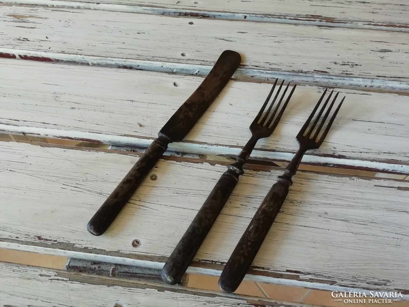 Iron forks and knives in one, from the first half of the 20th century