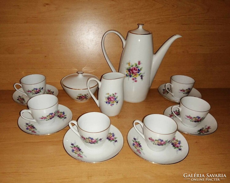 Bohemia porcelán virág mintás kávés készlet (34/d)