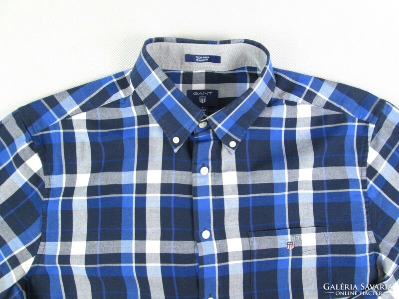 Original gant (l) elegant checkered long-sleeved men's shirt