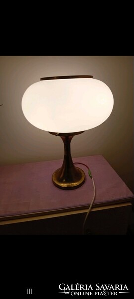 Vintage Bauhaus Asztali Lámpa - Tejüveggel