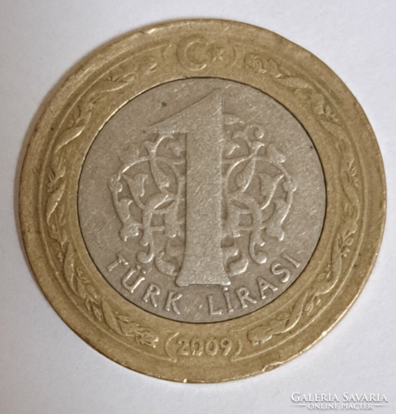 2009. Turkey 1 lira with bimet (386)