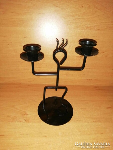 Picture gallery art deco industrial artist horoscope - scale 2 candelabra metal candle holder - 20 cm (kv)