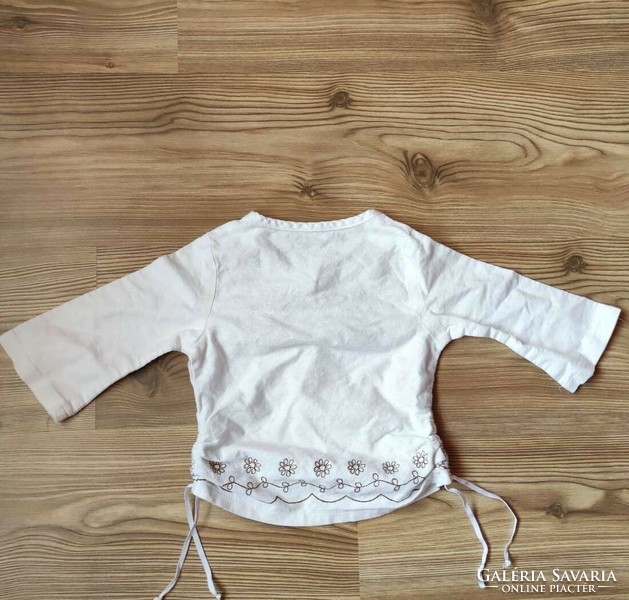 White, embroidered cotton top (104, 4 years)