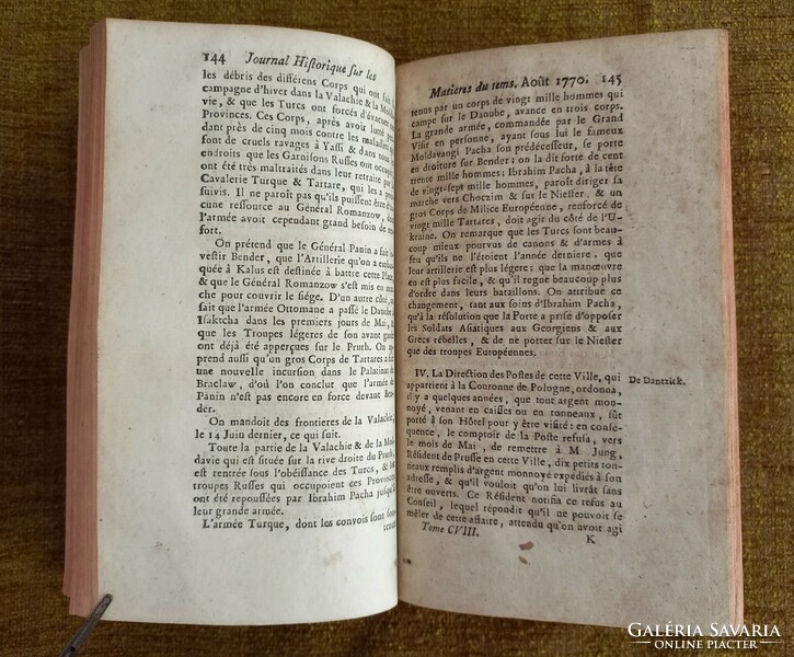 Antik könyv 1770 SUITE DE LA CLEF OU JOURNAL HISTORIQUE SUR LES MATIERESDU TEMS tome CVIII