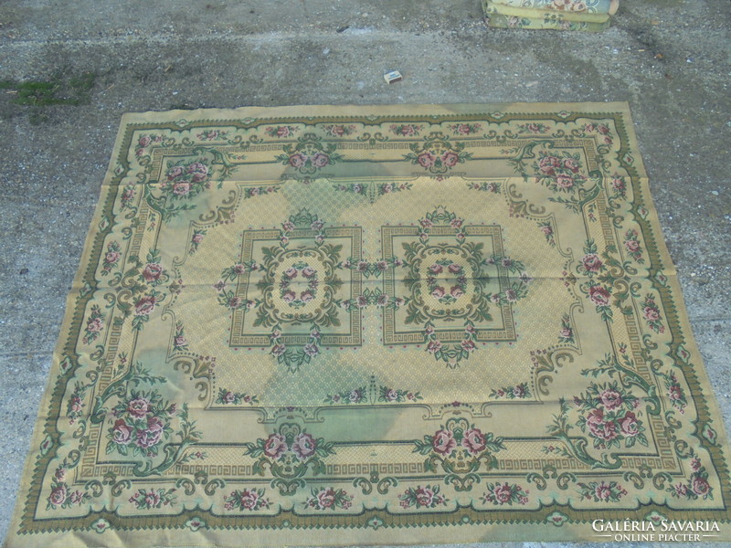 Twenty pieces of old woven large tablecloth / for bed, table, carpet / from legacies - together