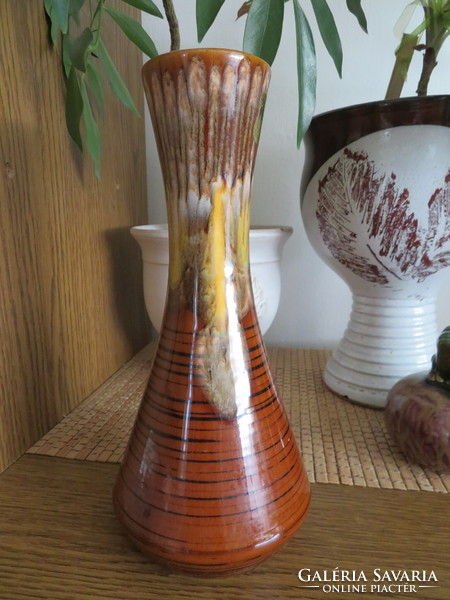 Glazed numbered ceramic vase